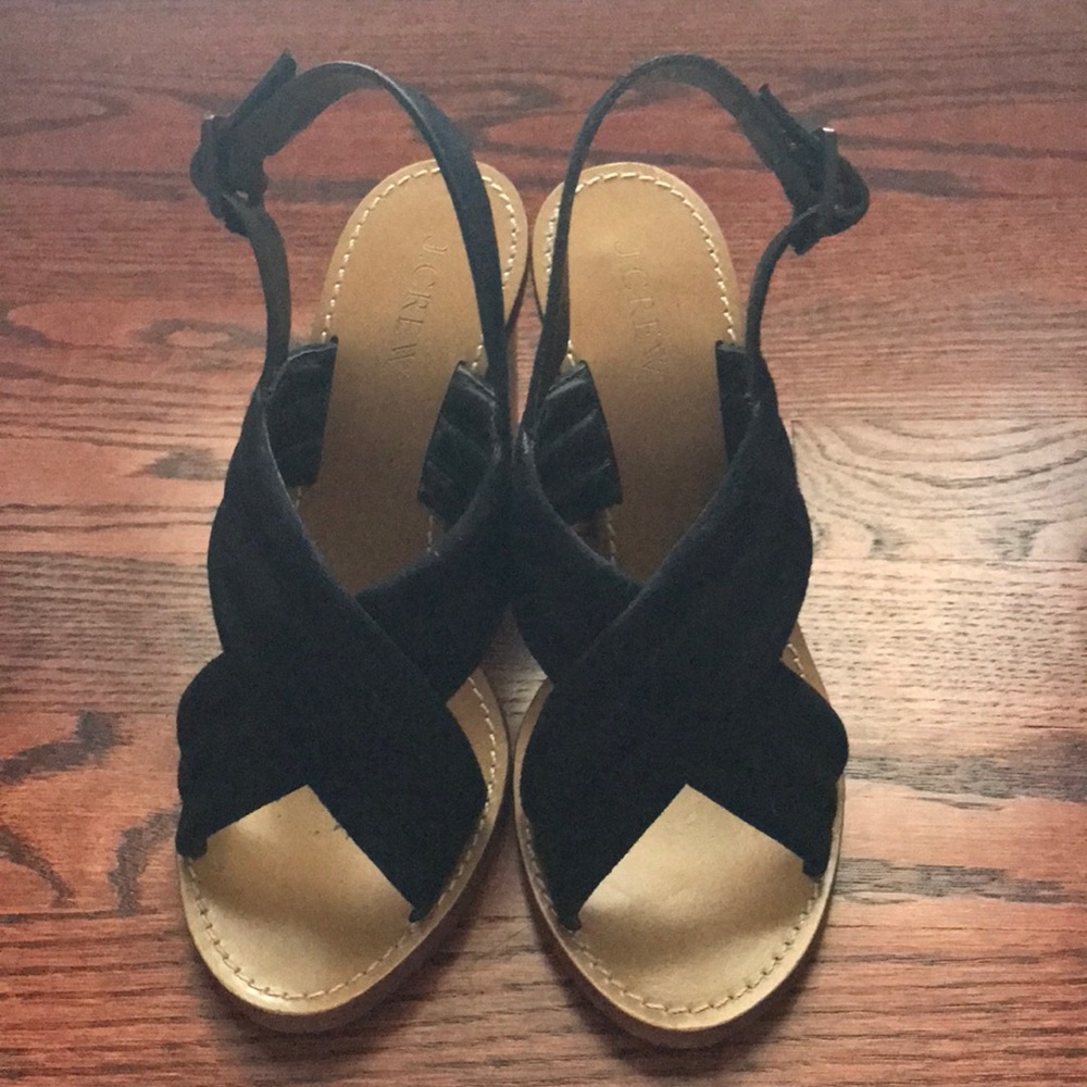 J. Crew Marcie suede black sandals